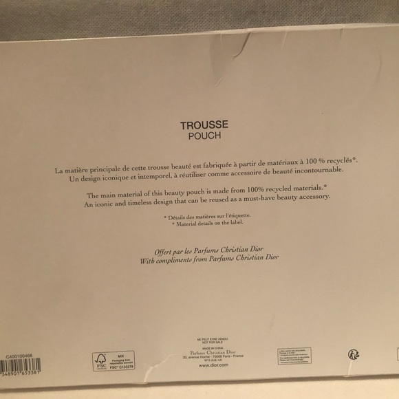 NWT in box Christian Dior black sheer embroidered pouch/clutch - Picture 4 of 5